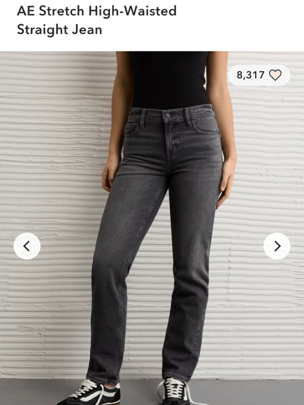 American Eagle High Waisted Tall Black 6 Extra Tall Jean